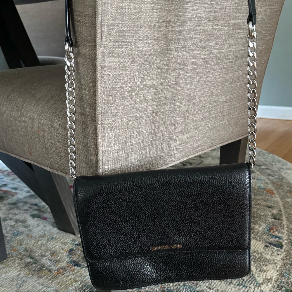 Michael Kors black leather crossbody
